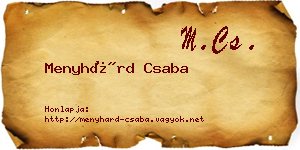 Menyhárd Csaba névjegykártya