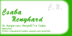 csaba menyhard business card